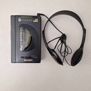 Vintage Sharp JC-150 (GY) Portable AM/FM Stereo Cassette Player WORKS SEE DESCR.